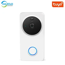 Sonnette vidéo WiFi sans fil 1080P, Tuya, commande vocale, pour porte de maison, intelligente, caméra d'extérieur, Mini interphone vidéo