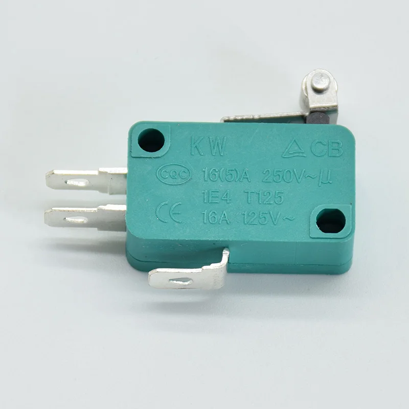 2 шт микро концевые переключатели 16A 250V 125V NO+ NC+ COM 3 контакта SPDT микро переключатель 28 мм 52 мм дуговой роликовый рычаг сенсорный переключатель зеленый