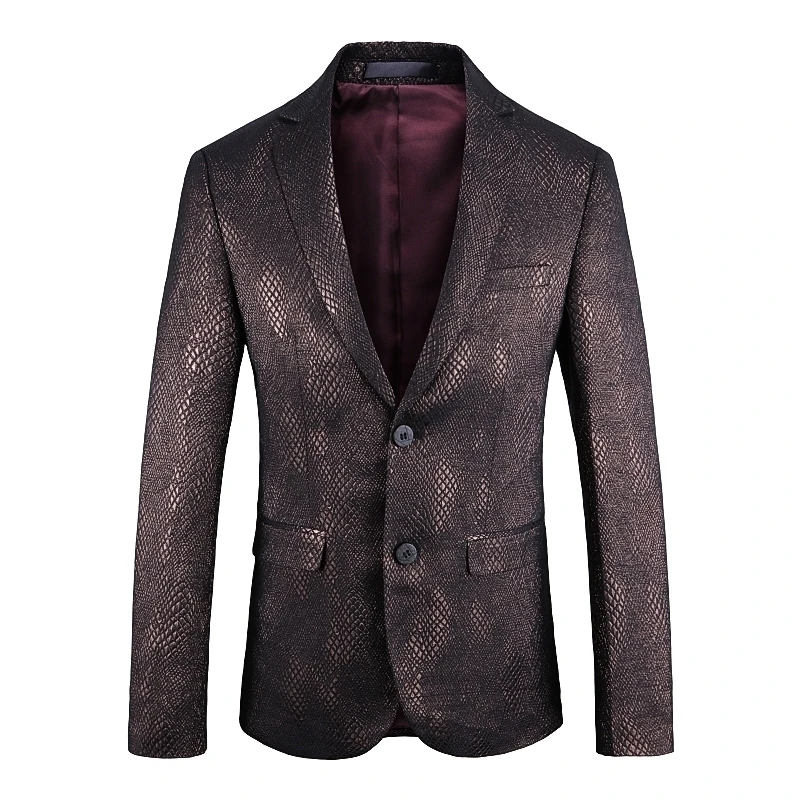 

Leopard Blazer Men Prom Party Club Slim Fit Blazer Hombre Suit Autumn Jacket Men High Quality Vetement Homme Pattern Jacquard