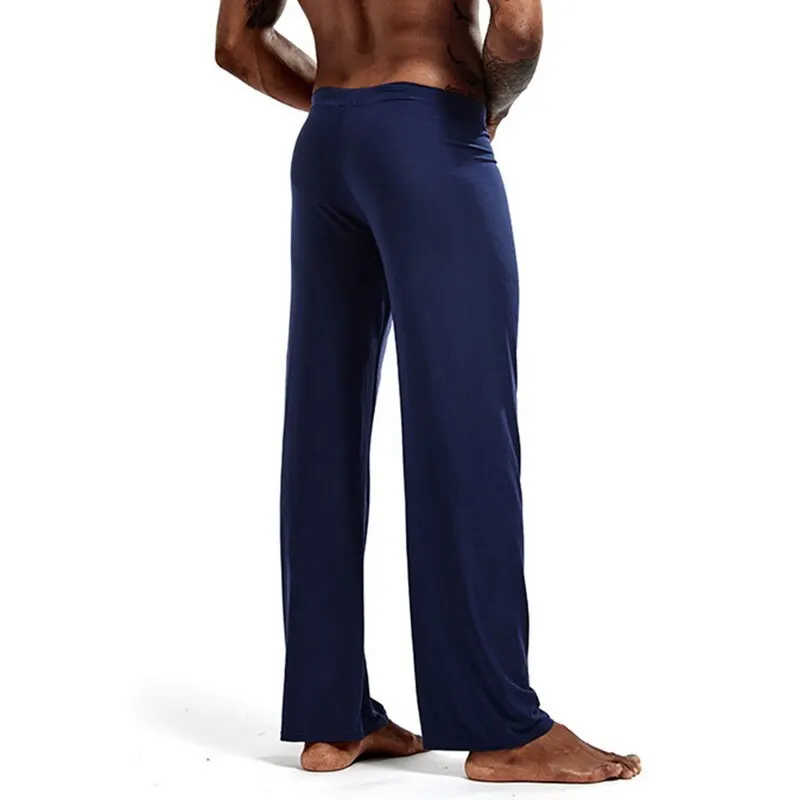 Litthing,, мужская домашняя пижама из шелка, одноцветная, на шнуровке, свободные штаны, штаны для йоги, хлопковые, качественные, удобные