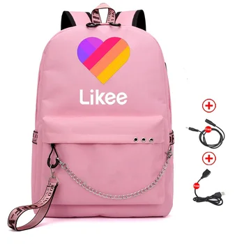 

New LIKEE Video App Fashion backpack multifunction USB charging Travel School bag for teenagers Boys Girls Laptop Mochila