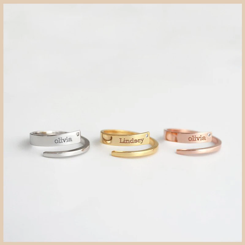Xiaojing 925 Sterling Silver Custom Ring Personalized Engraved