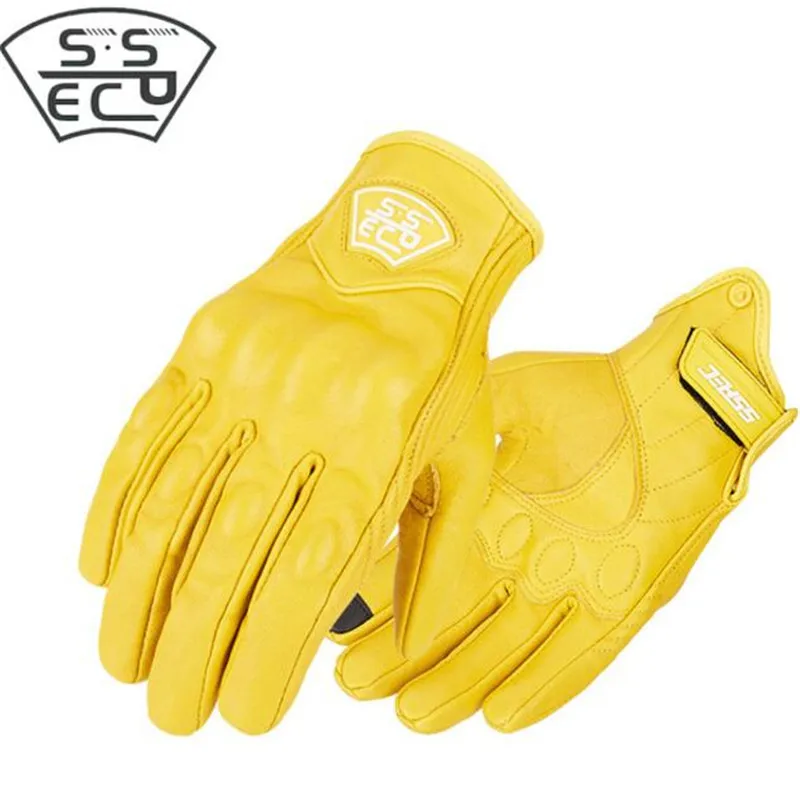 SSPEC мотоциклетные перчатки полный палец мото-перчатки Gant Moto Guantes дышащие мотоциклетные перчатки для езды на мотоцикле для лета - Цвет: SCG-7114 Yellow