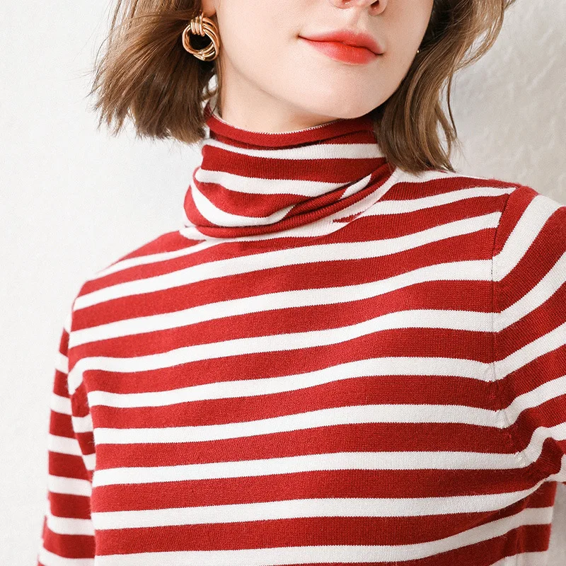 Sweater for women autumn and winter new wool sweater turtleneck wild sweater Color contrast warm loose new winter clothes women Sweater for women autumn and winter new wool sweater turtleneck wild sweater Color contrast warm loose new winter clothes women