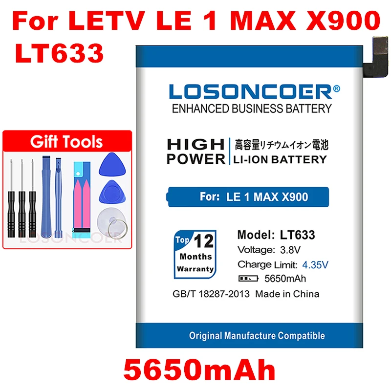 LOSONCOER 5650mAh LT633 батарея для Letv Le 1 Max X900 one Бесплатные инструменты|Аккумуляторы