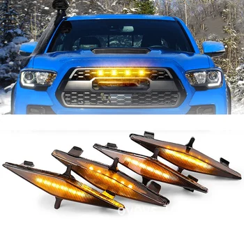 

4PCS External Yellow LED Lights Decoration, Led Front Grille Lights for 2014-2019 Toyota 4Runner TRD Pro Grille