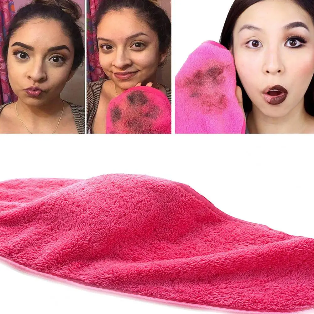 

18x40cm Microfiber Makeup Remover Towel Face Cleaner Plush Reusable Cleansing Cloth Pads Foundation Face Skin Care