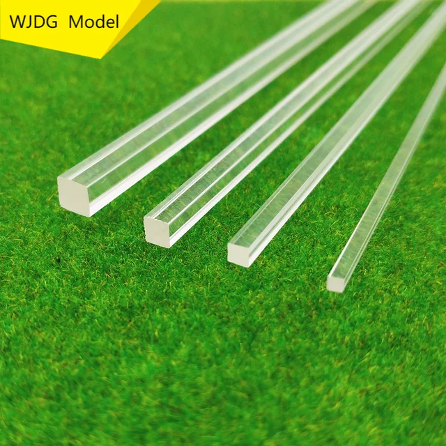 10 PCS square high transparent acrylic plexiglass rod DIY manual construction model material length 25cm 1