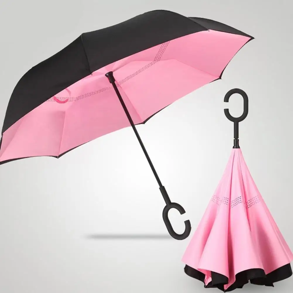 

Double Layer Umbrella Women Summer Anti-UV Windproof C-Shaped Handle Inverted Sun Rain Umbrellas Rain Gear