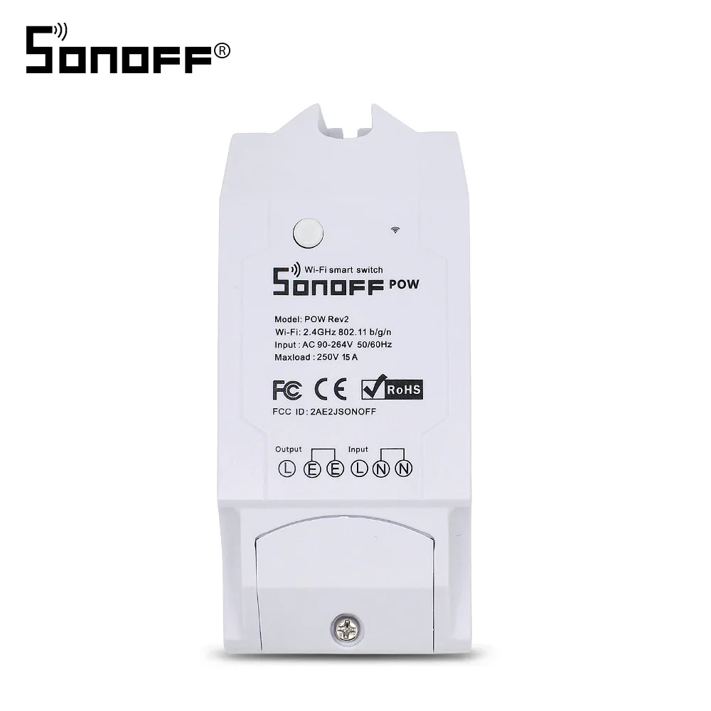 Sonoff Pow R2 WiFi беспроводной переключатель ВКЛ./ВЫКЛ. 15A умный дом с измерением