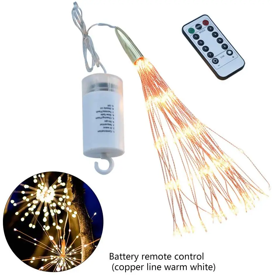 Подвесной светильник для фейерверка s светодиоды DIY медный провод Рождественский светильник s Многоцветный 8 Режим мерцающий светильник Питание от батареи АА