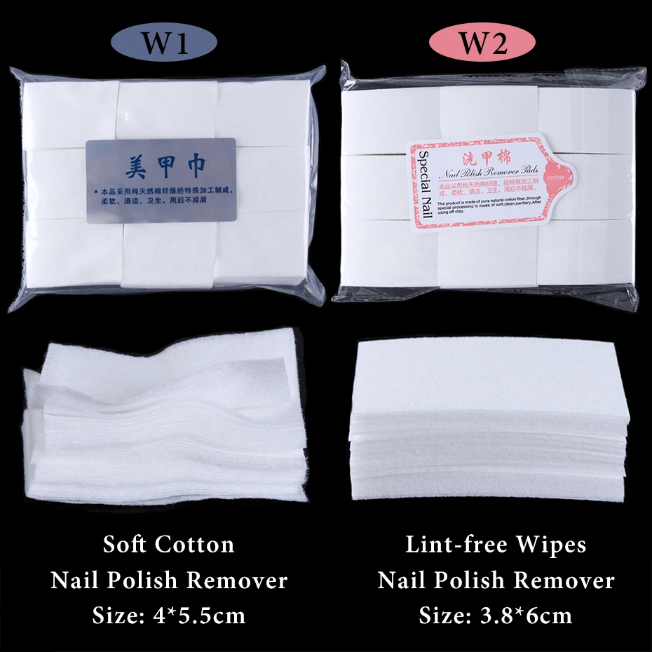 Lint-Free Nail Wipes Cotton Nail Gel Polish Remover Napkins Soak off Pads Paper Cleaner Manicure Pedicure Gel Varnish Tool 2