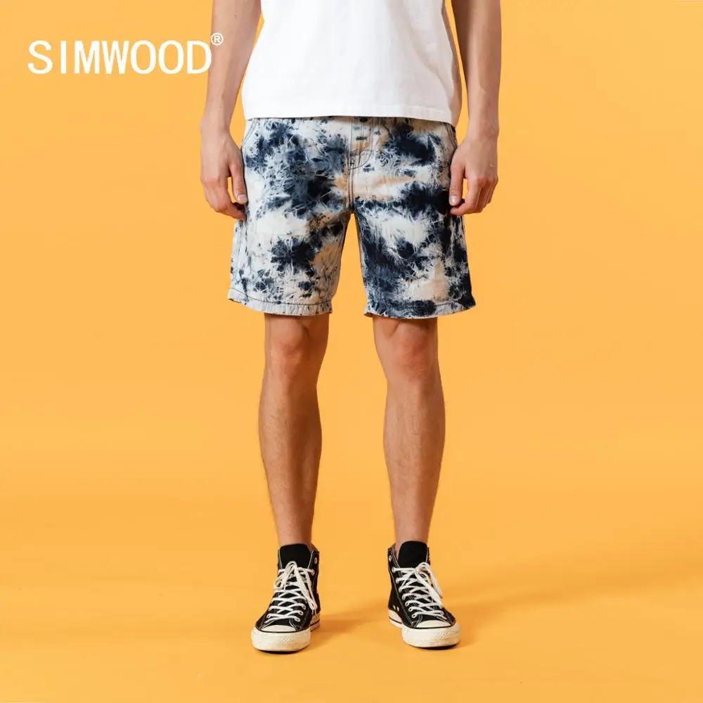

SIMWOOD 2023 Summer New Denim Shorts Men Tie Dyed artful effect Fashion Short Plus Size Fashion Hip Hop Brand Clothing SJ130407
