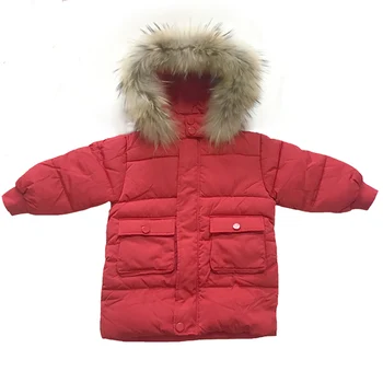 

DFXD Children Girls Cotton Padded Coat 2020 Winter Long Solid Fur Collar Hooded Warm Outwear Kids Thicken Down Jackets 1-5Yrs