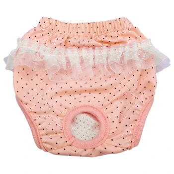 

Puppy Physiological Pants Lace Edge Dog Underwear Diapers Sanitary Washable Female Dog Shorts Panties Menstruation Briefs