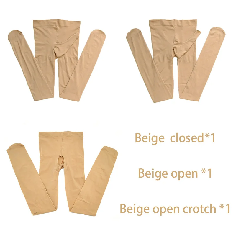 3 Pezzi Uomo Donna Collant Sexy Primavera Autunno Inverno Collant Senza Cavallo Femminile Cavallo Aperto Medias Slim Medias Collant