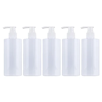 

250ml 5pcs Refillable Pump Plastic Bottles Pressure Emulsion Bottle for Traveling Home Use Refillable Bottle Empty Container