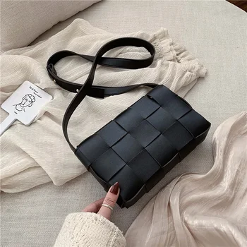 

2020 new women's bags large woven women's bags black bags retro shoulder messenger bags fashion ladies bags bolsos para mujer