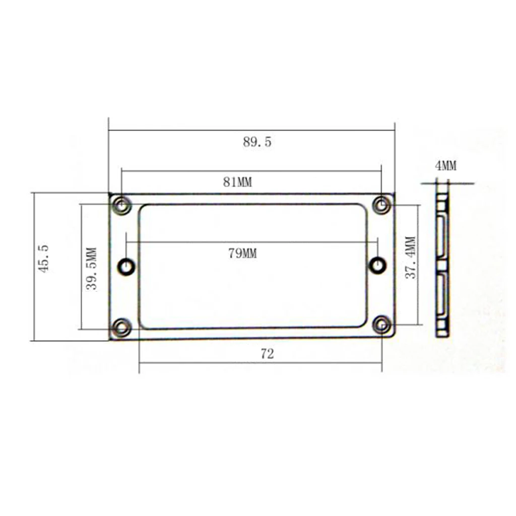 2pcs Metal Electric Guitar Pickup Ring Flat Base Mounting Inside Frame 4x4mm