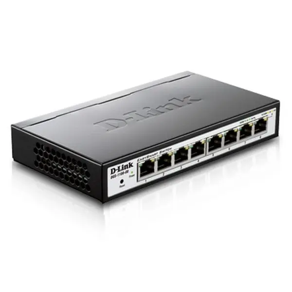 Настольный коммутатор D-Link EasySmart DGS-1100-08 8 каналов RJ45 16 бит/с 1 черный | Компьютеры и