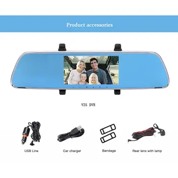 

Universal 4.3 Inch HD 1080P Rearview Mirror Car DVR Camera with Dual Lens Support Parking Monitor & Motion Detection