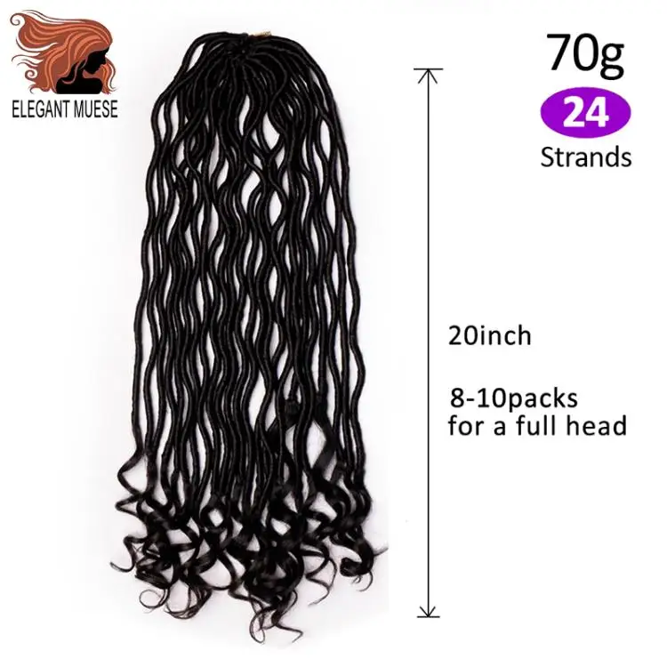 Элегантные Музы богемные вязанные косички Faux locs Curly вязанные волосы 18 дюймов 24 пряди Омбре косички для наращивания синтетические волосы
