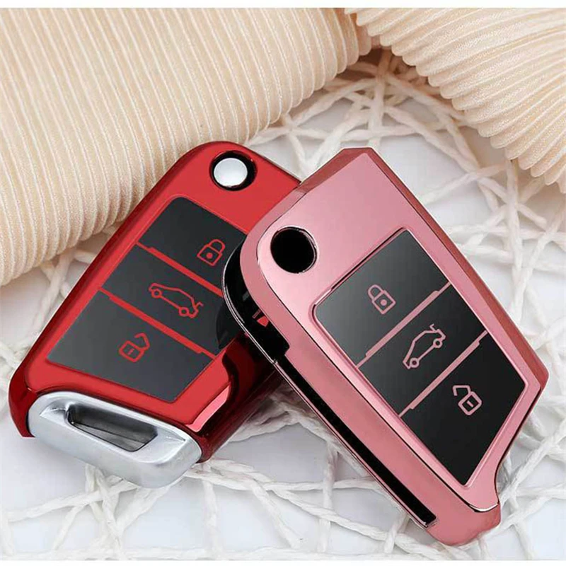Key Case Key Case Cover Car Key Shell TPU Car Key Cover Remote For Volkswagen VW Golf 7 mk7 Seat Ibiza Leon FR 2 Altea Aztec For Skoda Octavia Protection