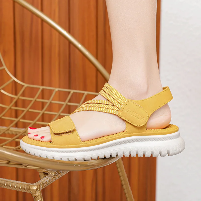 Women Sandals Beach Sandals Thick Sole Summer Shoes Casual Soft Plus Size 42