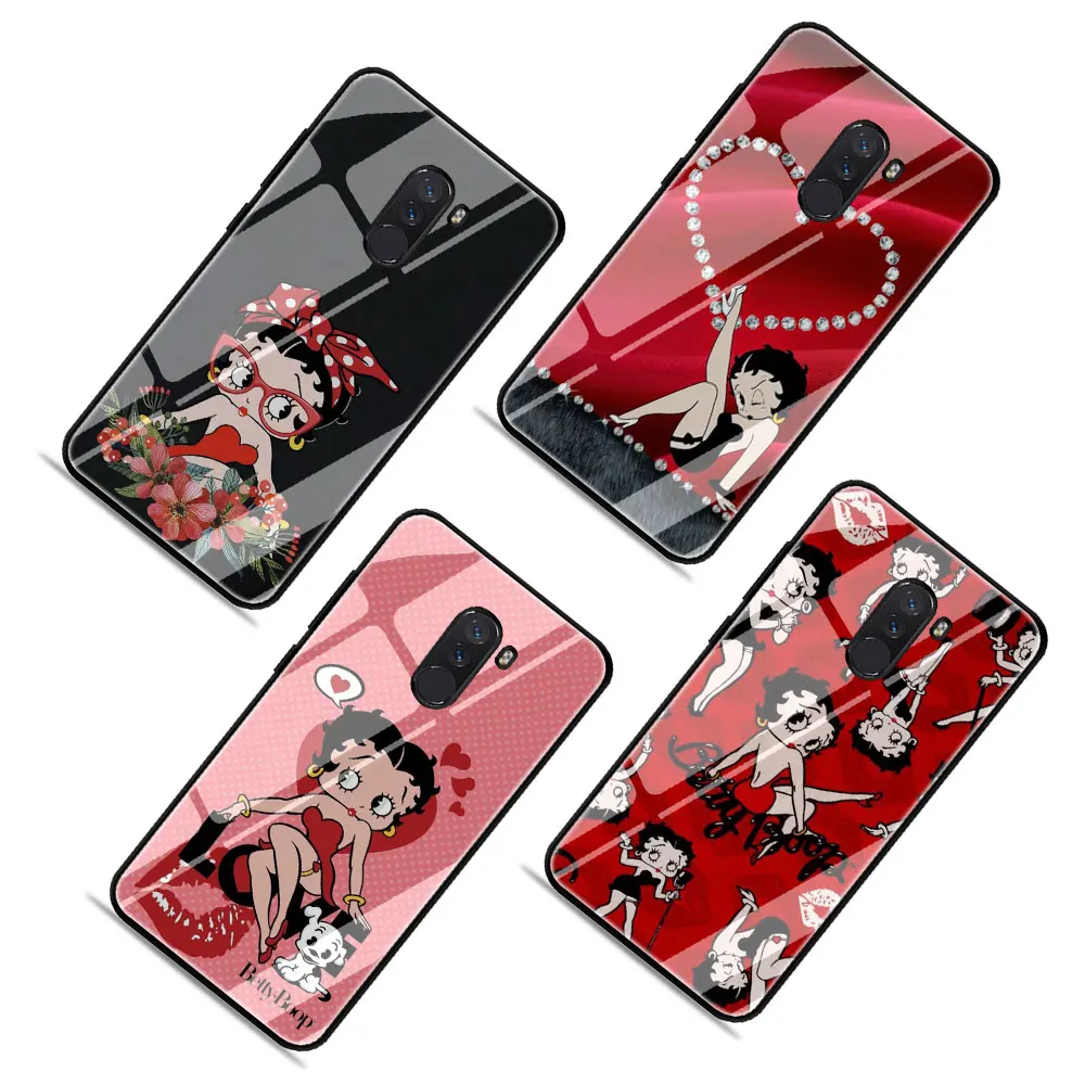 EWAU Betty Boop чехол из закаленного стекла для телефона для Xiaomi 5X6X8 Lite 9 A1 A2 F1 Remdi 4X 6A Примечание 5 6 7 pro