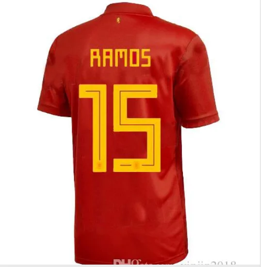 19 20 испанские футбольные майки PIQUE SERGIO A. INIESTA MORATA KOKE ramos ASENSIO SILVA ISCO новые футбольные футболки для взрослых - Цвет: shirt