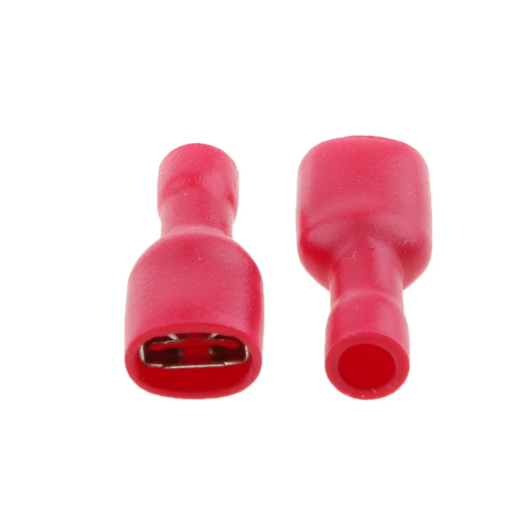 100 Pieces Male Female Insulated Wire Spade Terminal Crimp Connector Red