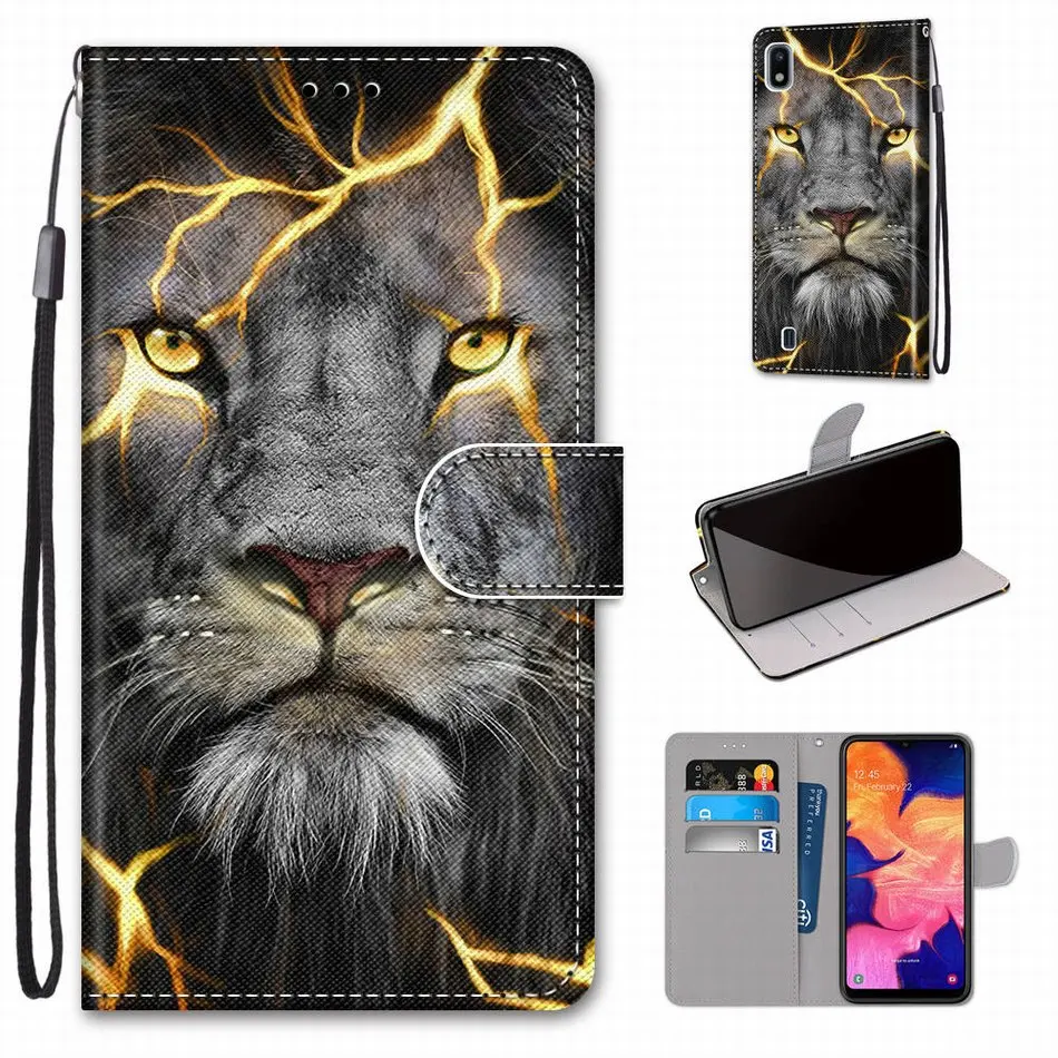 Lion Wolf Floral Girls Phone Bags Housing For Case Samsung Galaxy A10 A20 A30 A01 A03 Core A03S A13 4G A33 A53 M52 5G S5 D08F