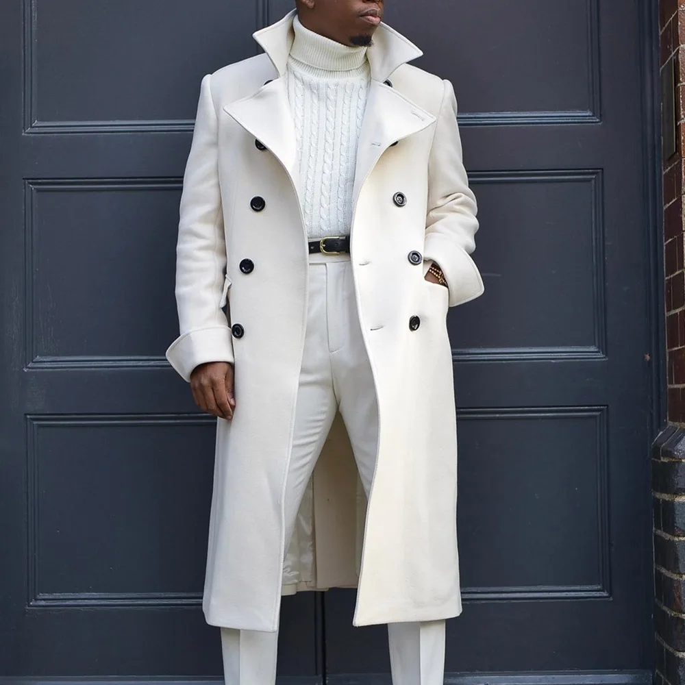 manga longa trench coat moda masculina roupas de inverno causal outerwear