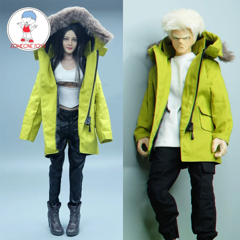 

Phicen 1/6 Female Male Soldier green warm coat casual Loose Thickened Windbreaker for 12 inch action Figure BJD doll clothes