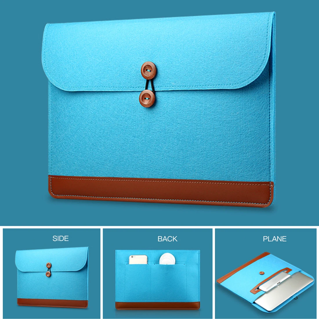 Wool Felt Laptop Sleeve Bag For Macbook Air Pro Retina 11 12 13 15 Inch Notebook String Handbag Cover Case for Macbook Touch Bar