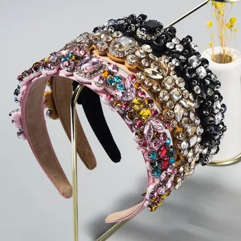 

FORSEVEN Vintage Baroque Crystal Headbands for Women Hair Jewelry Rhinestone Tiaras and Crowns Bridal Wedding Hair Accessories