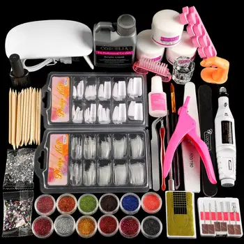 

COSCELIA Acrylic Nail Kit Manicure Set Nail Tools Kit Acrylic Powder With 120ML Acrylic Liquid Nail Drill Machine For Art