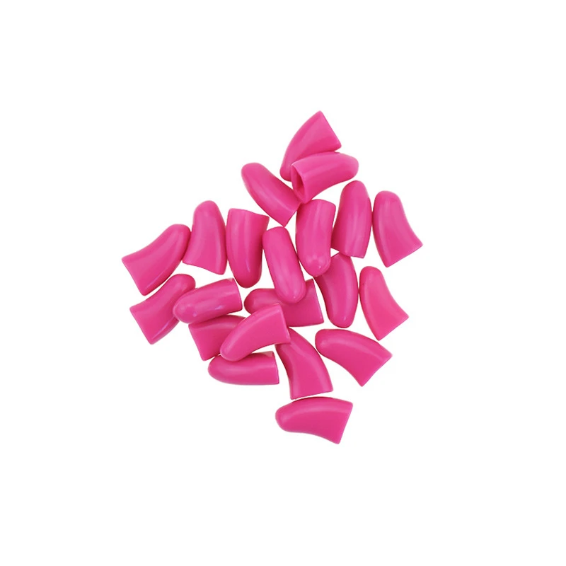 Rose red 20 шт собачьи и кошачьи колпачки для ногтей, мягкие силиконовые накладки для ногтей против царапин в виде лап, для ухода за щенком, для ухода за ногтями, для собак, кошек, принадлежности для ухода за ногтями - Цвет: Rose red