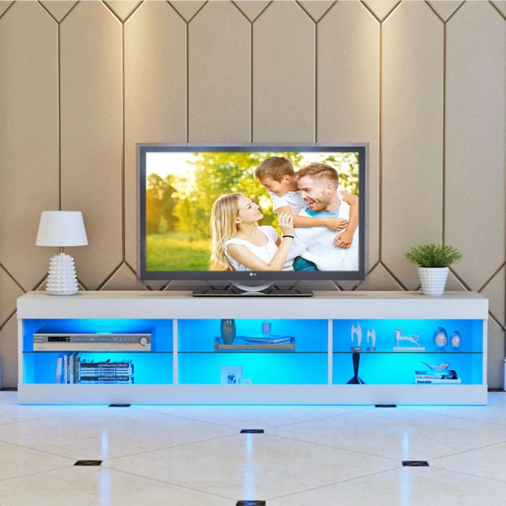 57 Portable Detachable Tv Stand Cabinet Console With Led Light Tv Stand Cabinet Console With Led Light