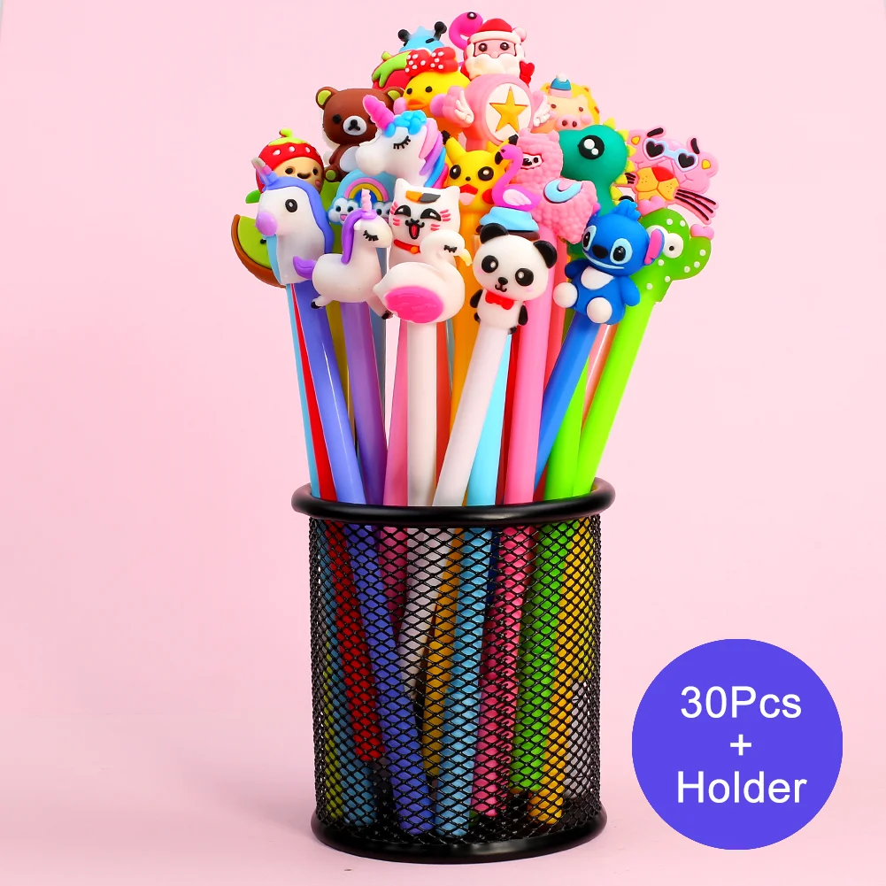 30 шт./компл. цветная крутая Милая гелевая ручка Розовая пантера черная кошка