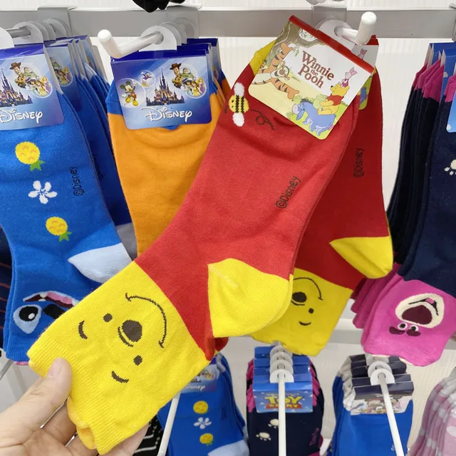 Disney 1pair Mickey Lion King Simba/Wild Boar/Aladdin Lamp God/Dumbo Socks Harajuku cartoon Print Funny sock Adult short Sock Color12