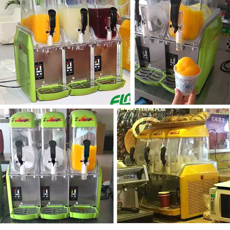New 110V 220V Snow Melting Machine Three Tank Slush Cold Drink Maker Smoothies Granita Machine Sand Ice