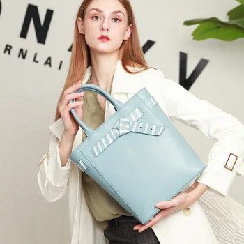 

Casual Big Tote Bag Women Cow Leather Handbags Blue Shoulder Bag Famous Designer Hand Bags Fashion Ladies Luxury Cross Body Bags