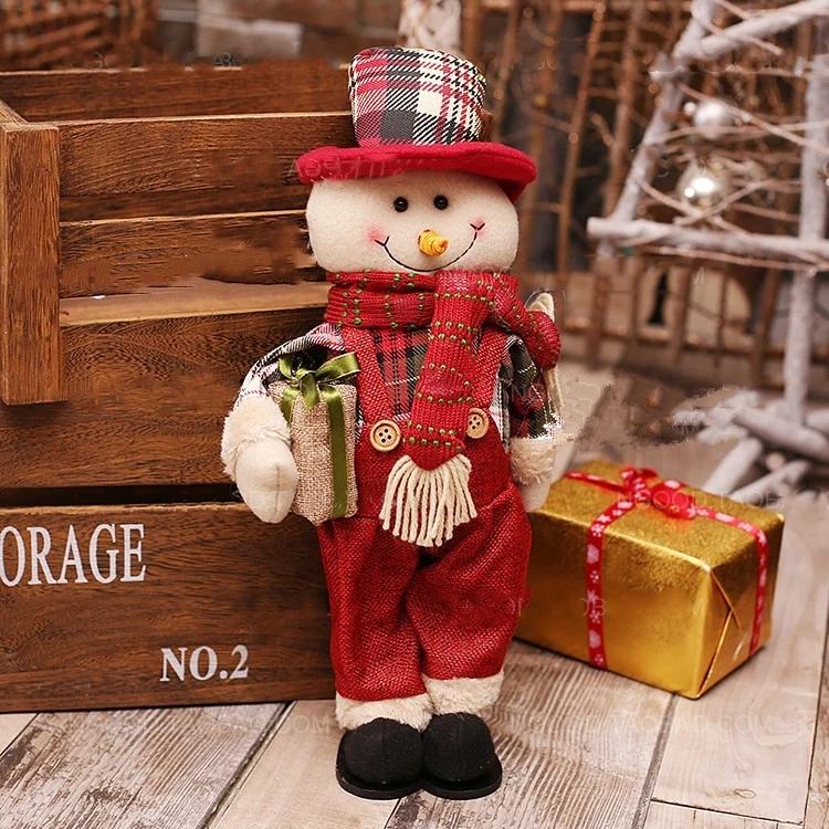 Snowman 37 см Санта Клаус снеговик лося натальные Фигурки Рождественские украшения для дома Рождественские куклы Детский подарок на год Счастливого Рождества - Цвет: Snowman