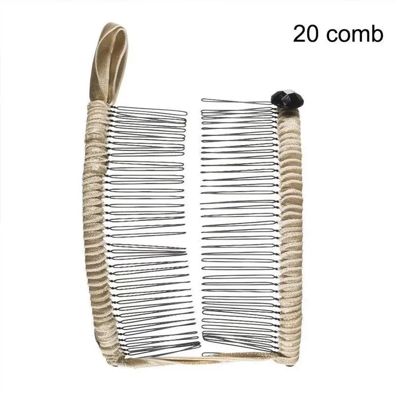 White 20 comb 1 шт. Винтажная заколка для волос в форме банана Женская ленивая расческа для волос винтажные растягивающиеся аксессуары для волос Новое поступление рождественские аксессуары для волос - Цвет: White 20 comb