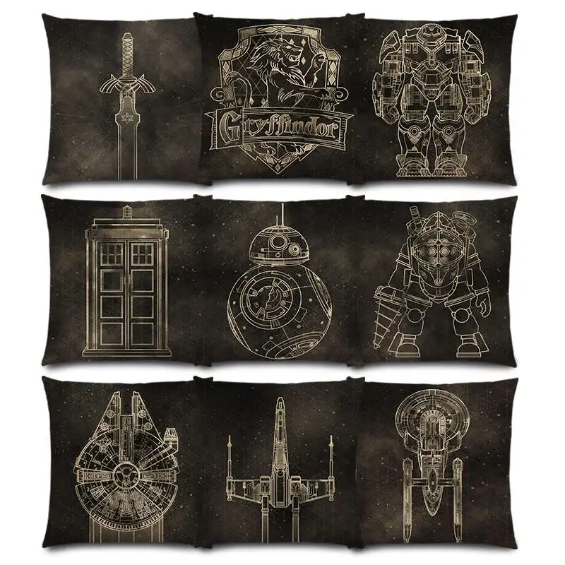 Bb8 Halcón Milenario X Wing Zelda Link espada Big Daddy Bioshock Hogwarts Hulkbuster Tardis buena funda de cojín funda de almohada|Funda de cojín| - AliExpress