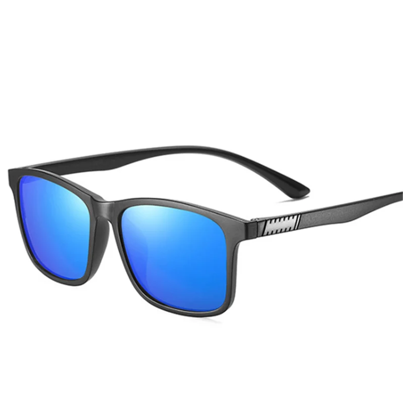 XojoX Vintage Polarized Sunglasses Men Brand Design TR90 Classic Sun Glasses Male Driving Glasses Anti-glare Goggles - Lenses Color: blackblue