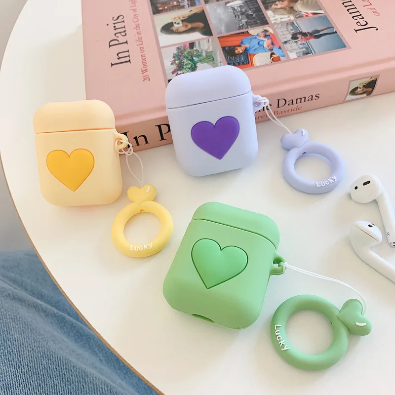 Модный милый чехол с сердечками для пары Airpods 2 Чехол ПК беспроводные bluetooth наушники чехол для Air Pods 2 Аксессуары для наушников