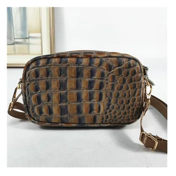 

100% Genuine leather Crocodile pattern cowhide 2020 summer Small square Messenger bag high quality Luxury Genuine leather bags