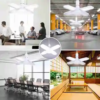 

38W E26 Fan Blade Led Folding Garage Lamp High Brightness Constant Current Ac85-265V Adjustable Led Base Light Bulb